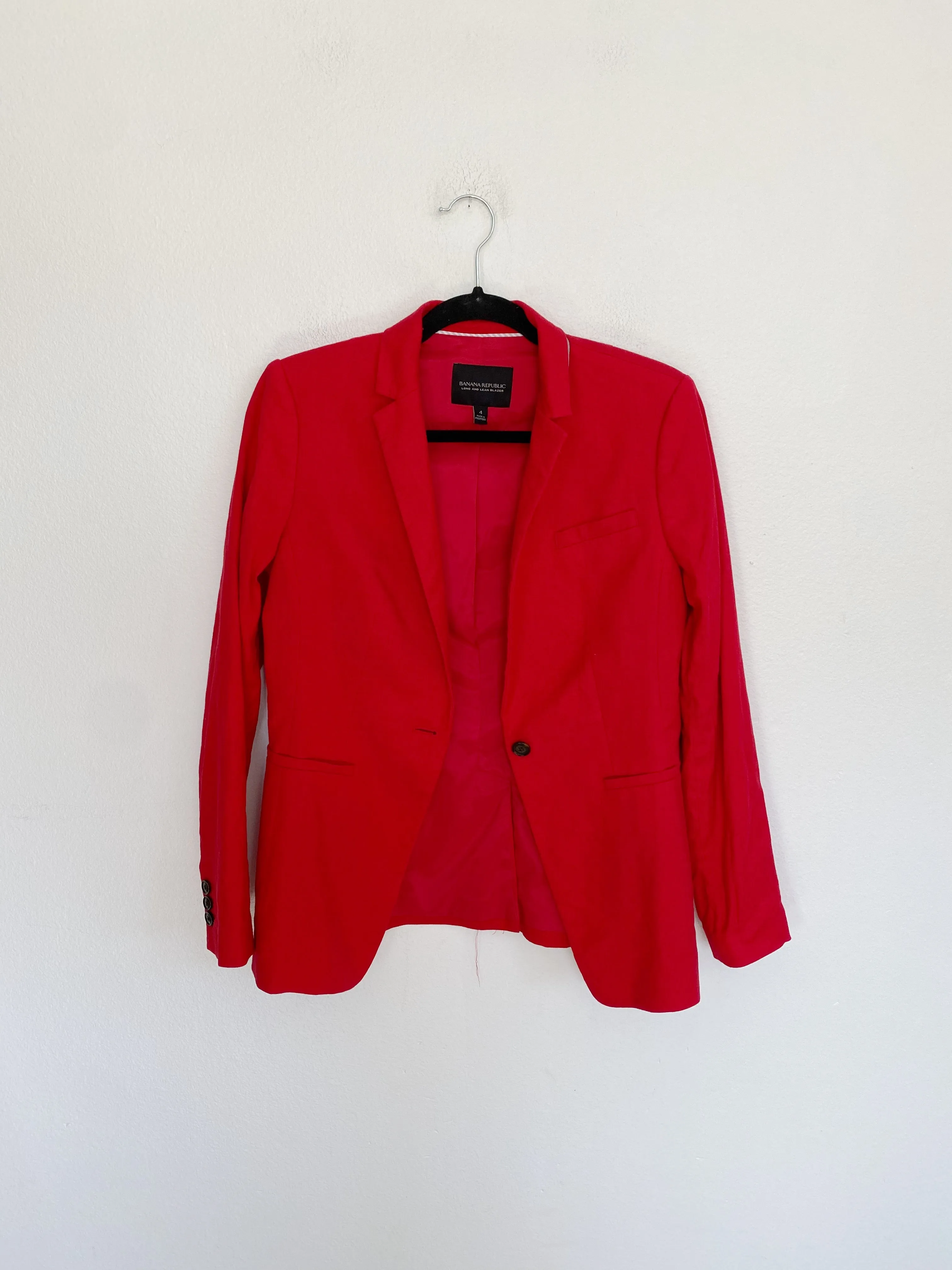Banana Republic Red Boyfriend Blazer size 4