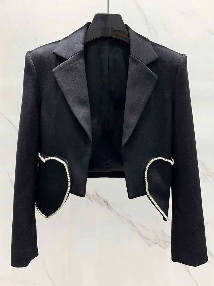 Black Patchwork Diamonds Blazer