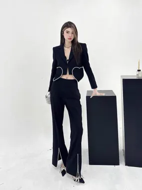 Black Patchwork Diamonds Blazer