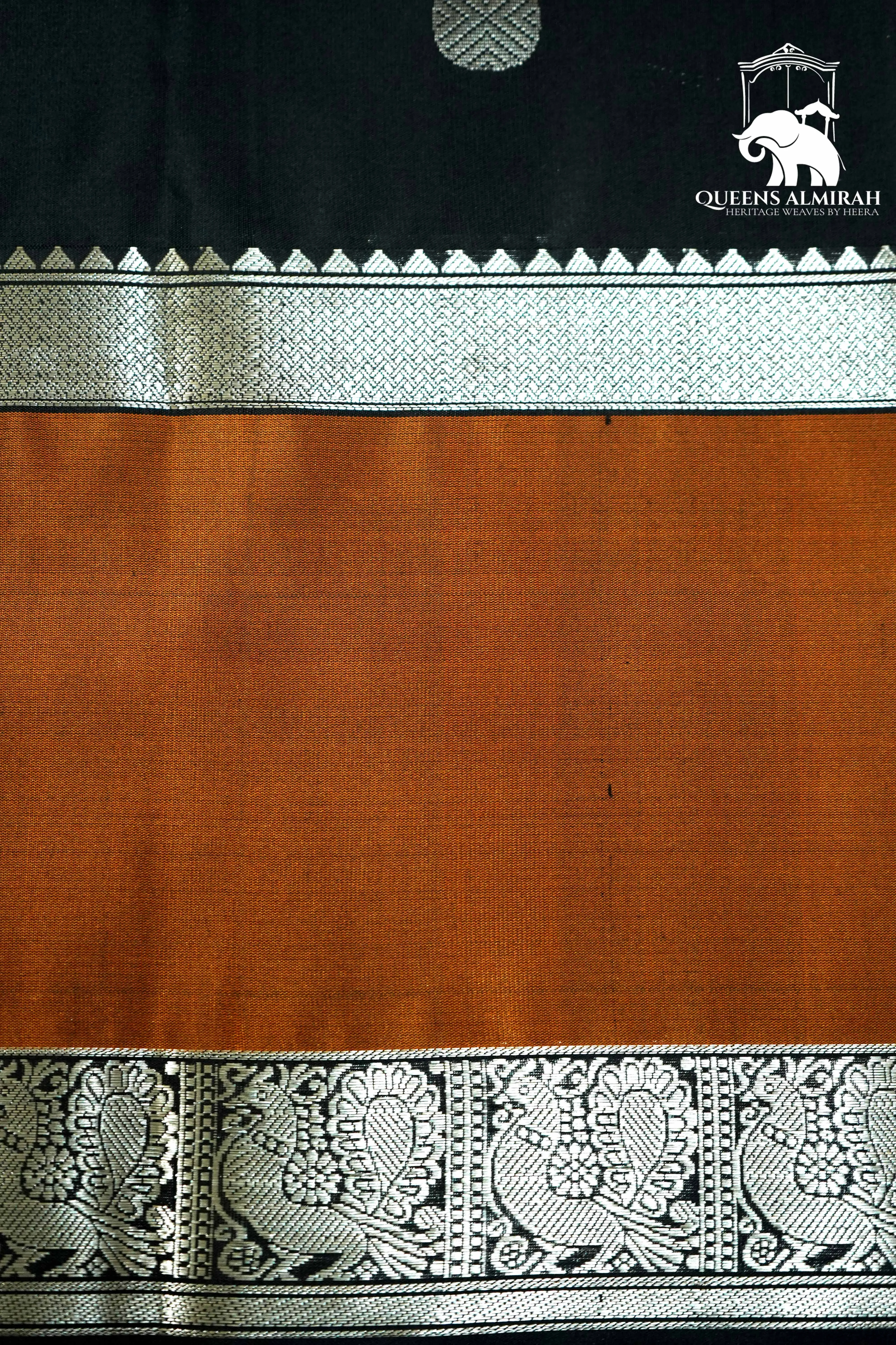 BLACK WITH ESPRESSO BROWN SOFT SILK SAREE