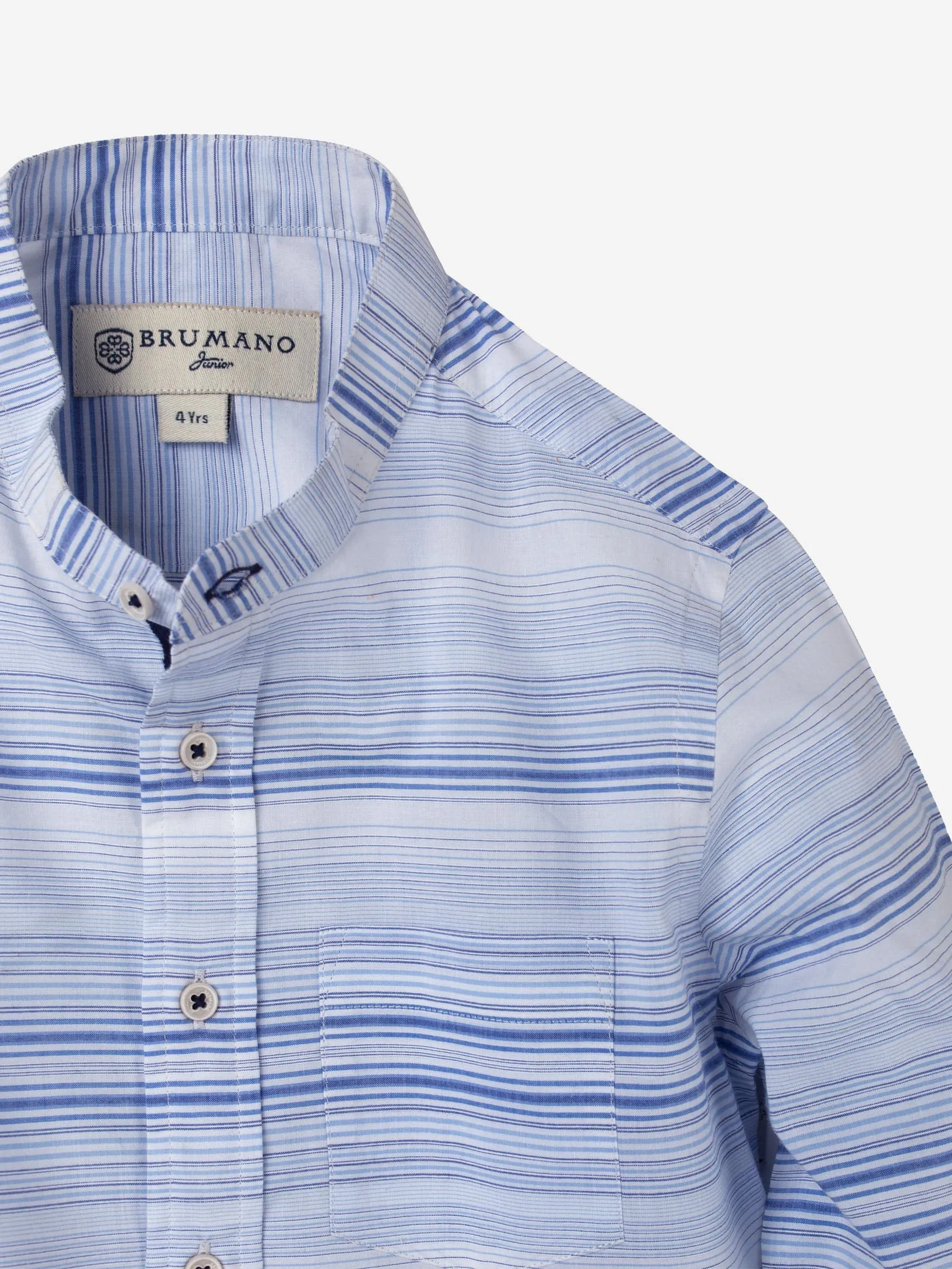 Blue Mao Collar Casual Shirt