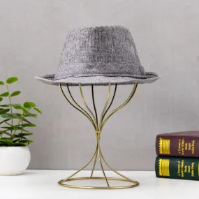 Brass Plated Metal Hat & Wig Display Stand