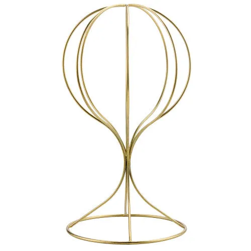 Brass Plated Metal Hat & Wig Display Stand
