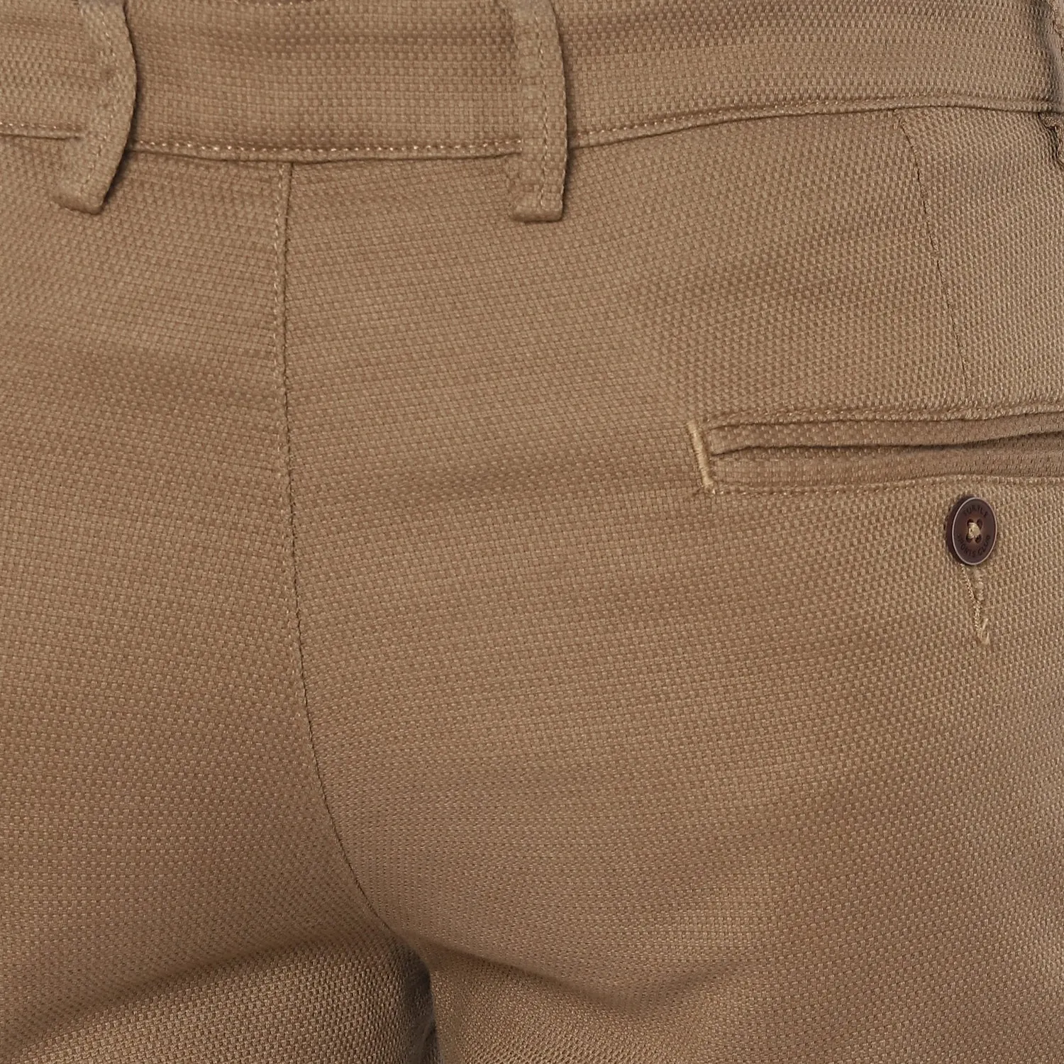Brown Ultra Slim Fit Self Design Trouser