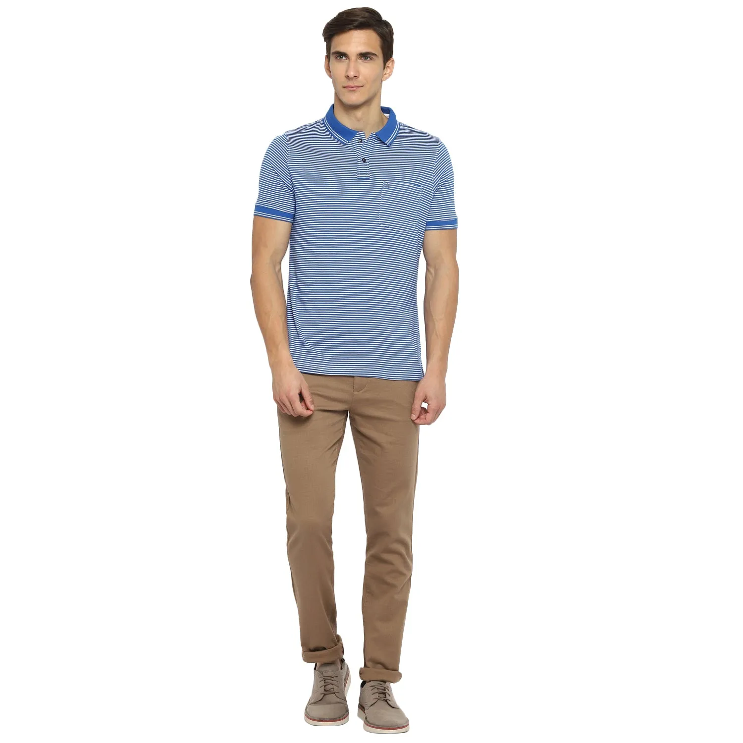 Brown Ultra Slim Fit Self Design Trouser