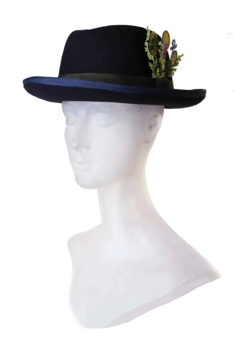 Calathea Medallion Black Pork Pie Hat