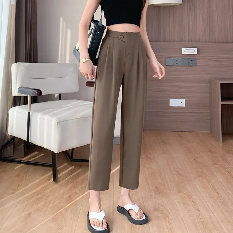 Casual Thin Cropped Ankle-Tied Suit Pants
