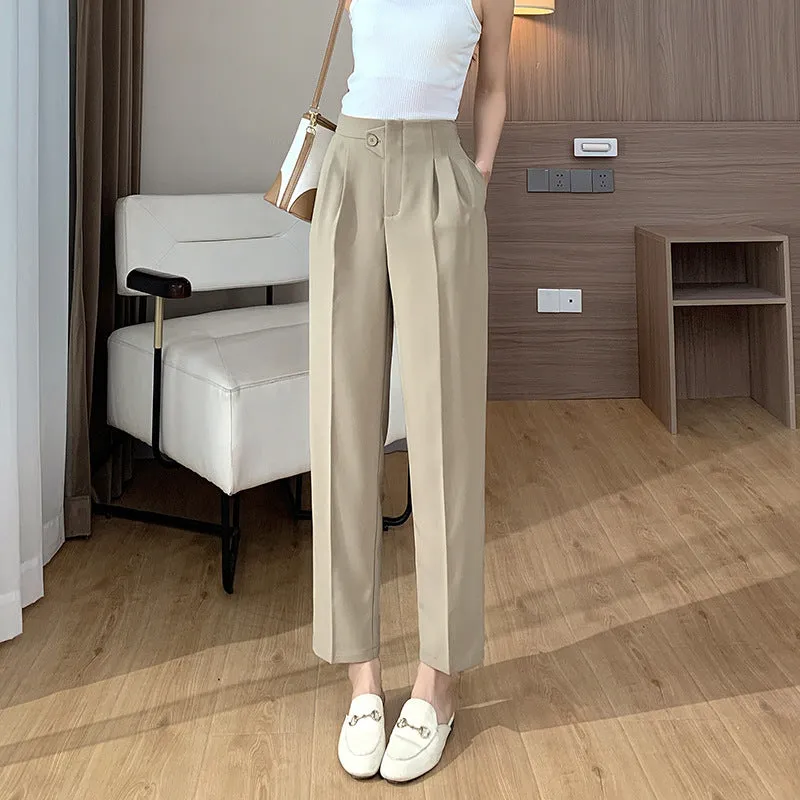 Casual Thin Cropped Ankle-Tied Suit Pants