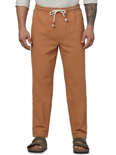 Celio Men Red Solid Loose Fit Cotton Fashion Jog Trousers (8905550138833, Red, 33)
