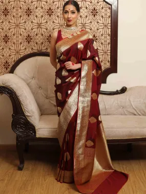 Charismatic Wine Soft Silk Saree With Verdant Blouse Piece
