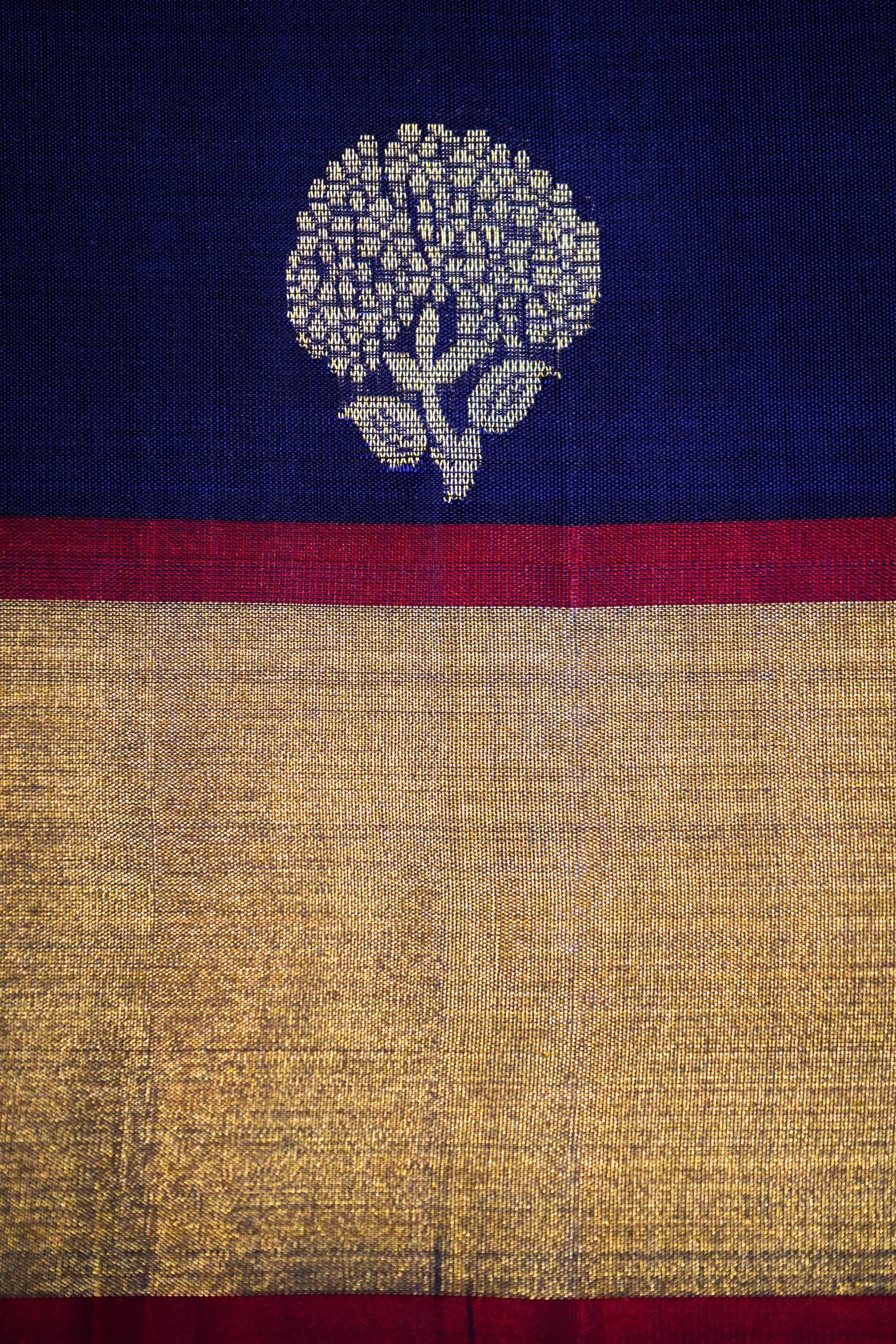 COBALT BLUE AND WINE SOFT SILK SAREE