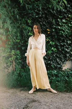ecovero wide pants - vanilla