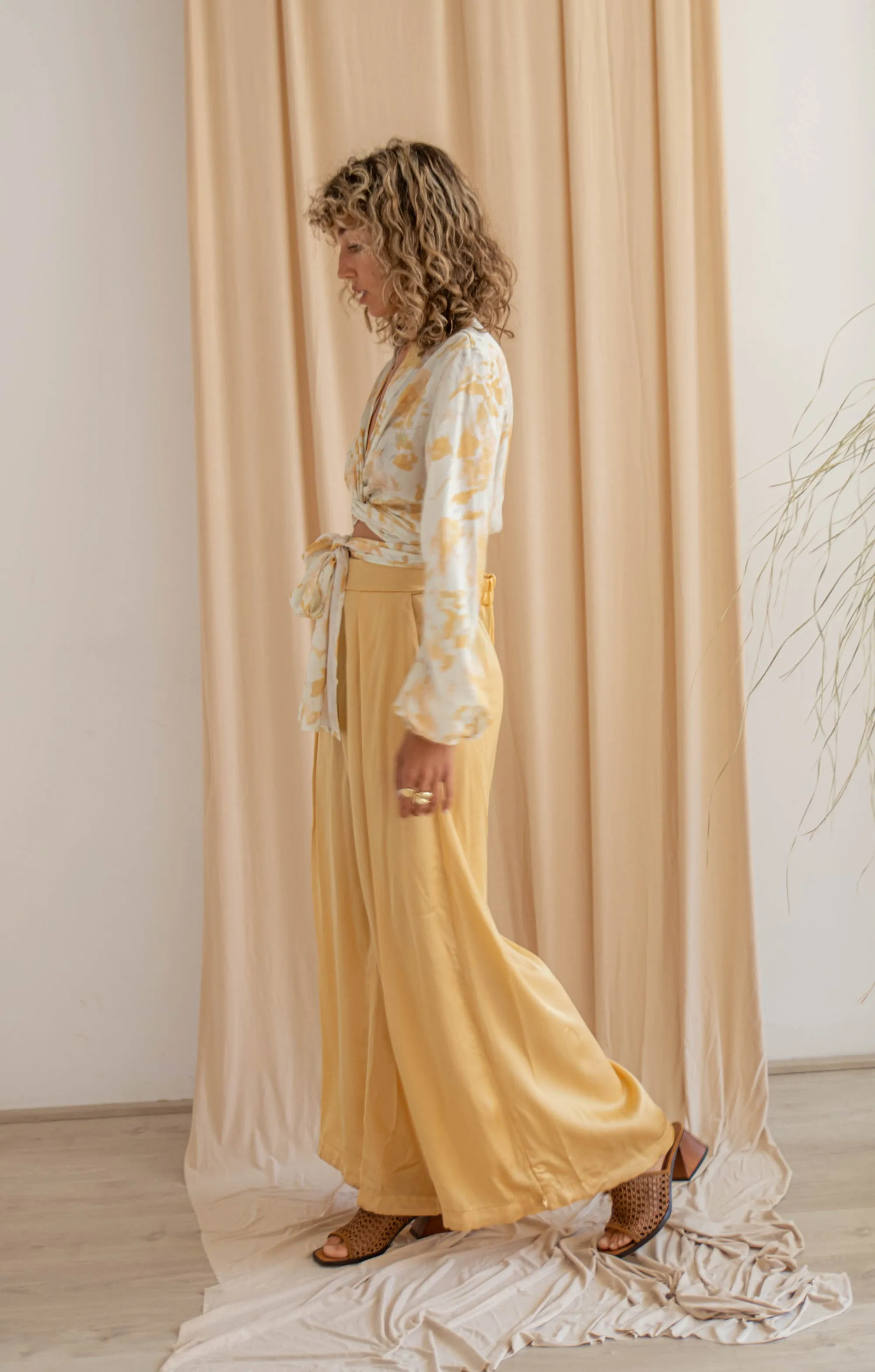 ecovero wide pants - vanilla