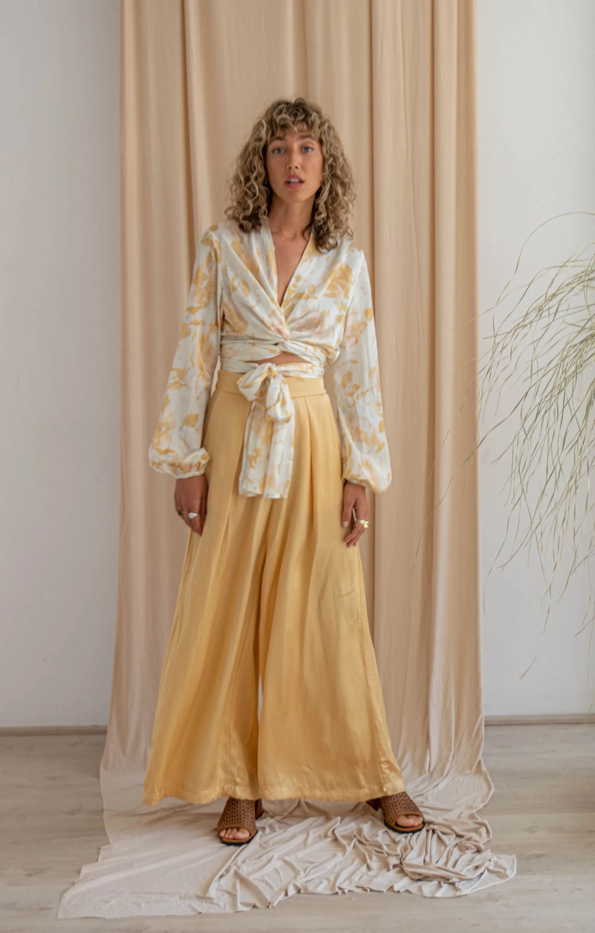 ecovero wide pants - vanilla