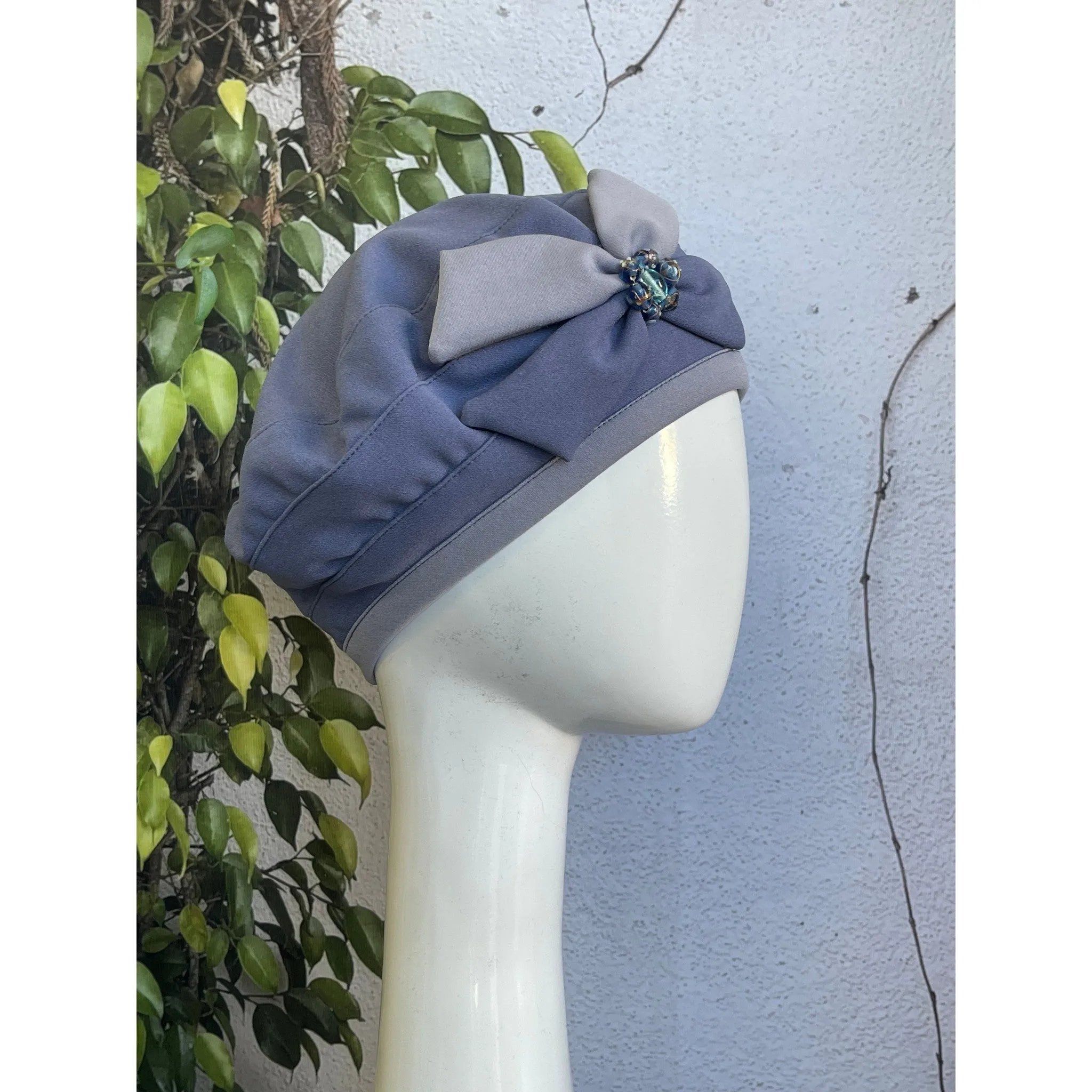Embellished Hat - Size #1 Faux Jeans Blue
