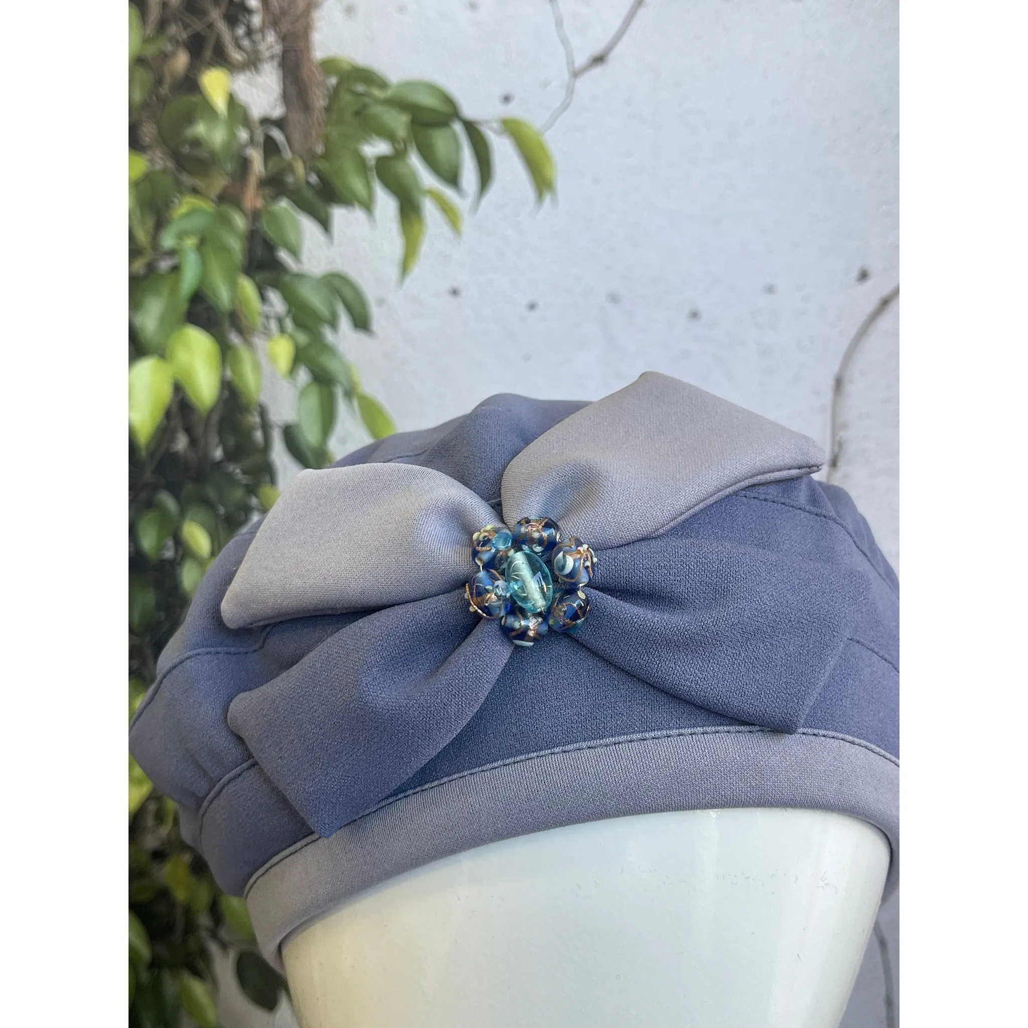 Embellished Hat - Size #1 Faux Jeans Blue