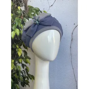 Embellished Hat - Size #1 Faux Jeans Blue