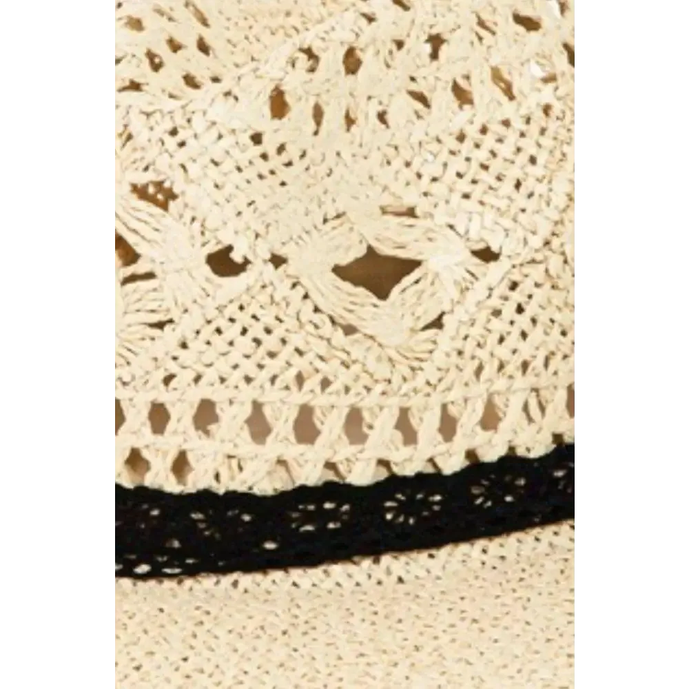 Fame Openwork Lace Detail Wide Brim Hat for Luxury Fashion Enthusiasts