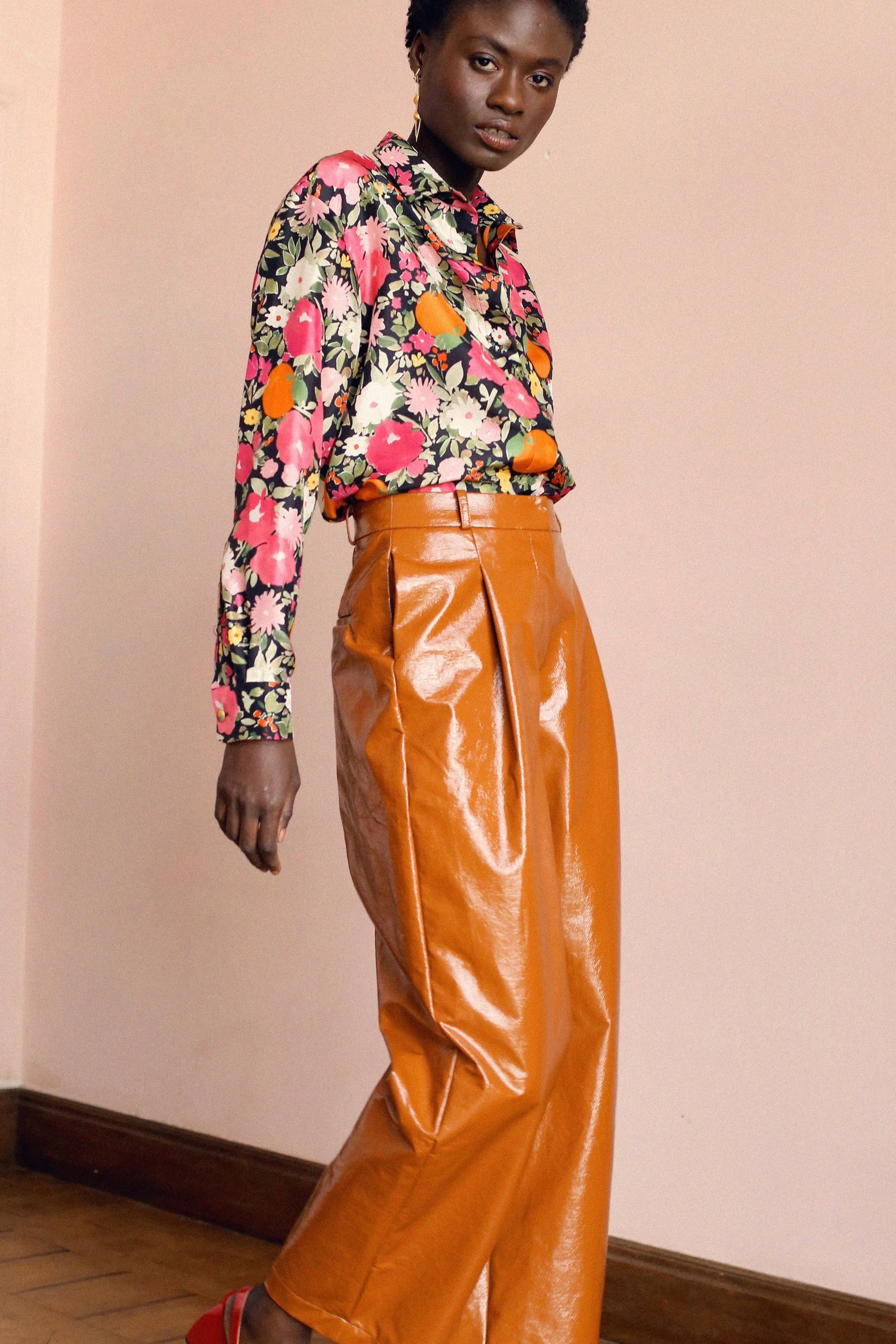 Fête Impériale - Gilbert Vinyl Pants: Camel