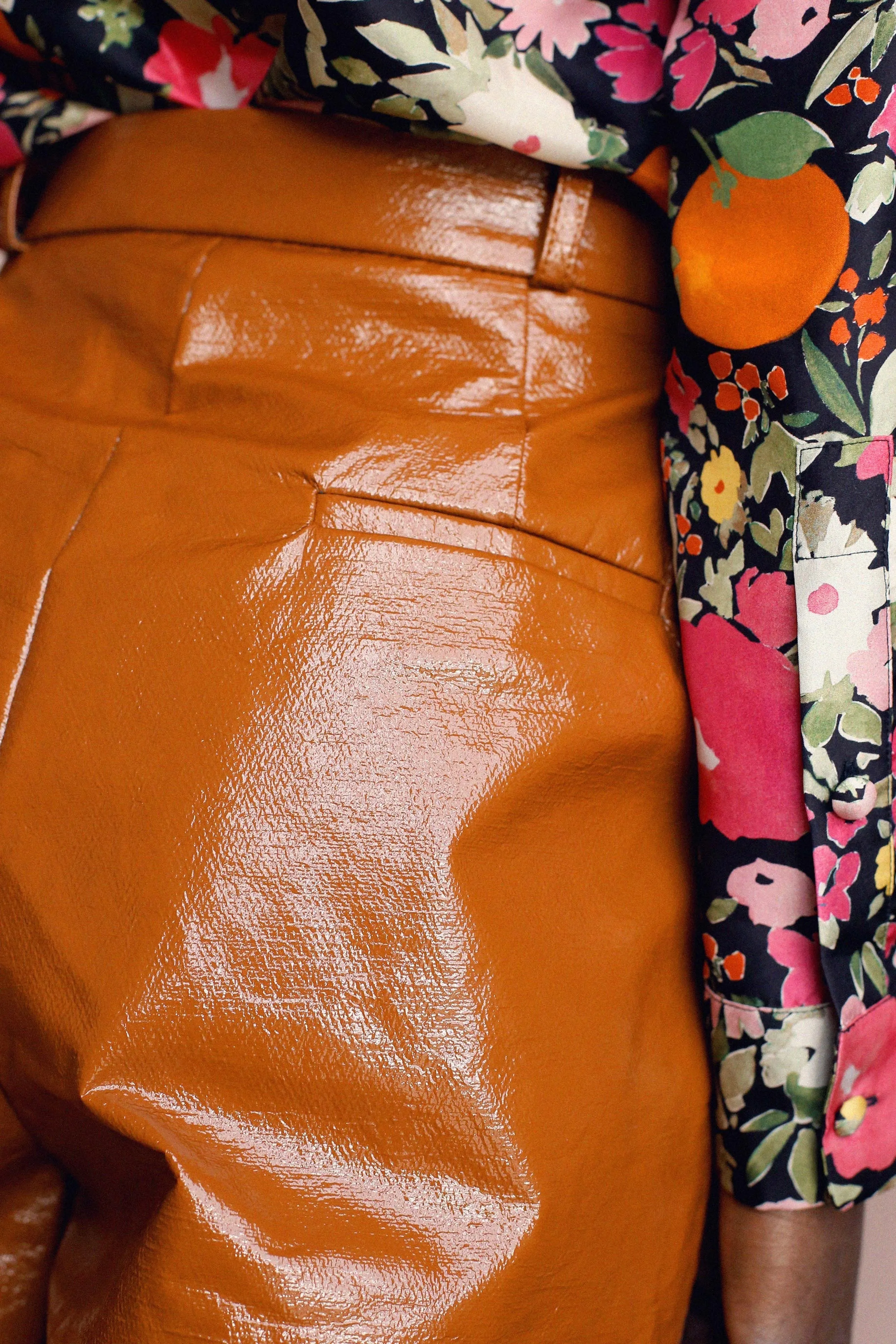 Fête Impériale - Gilbert Vinyl Pants: Camel