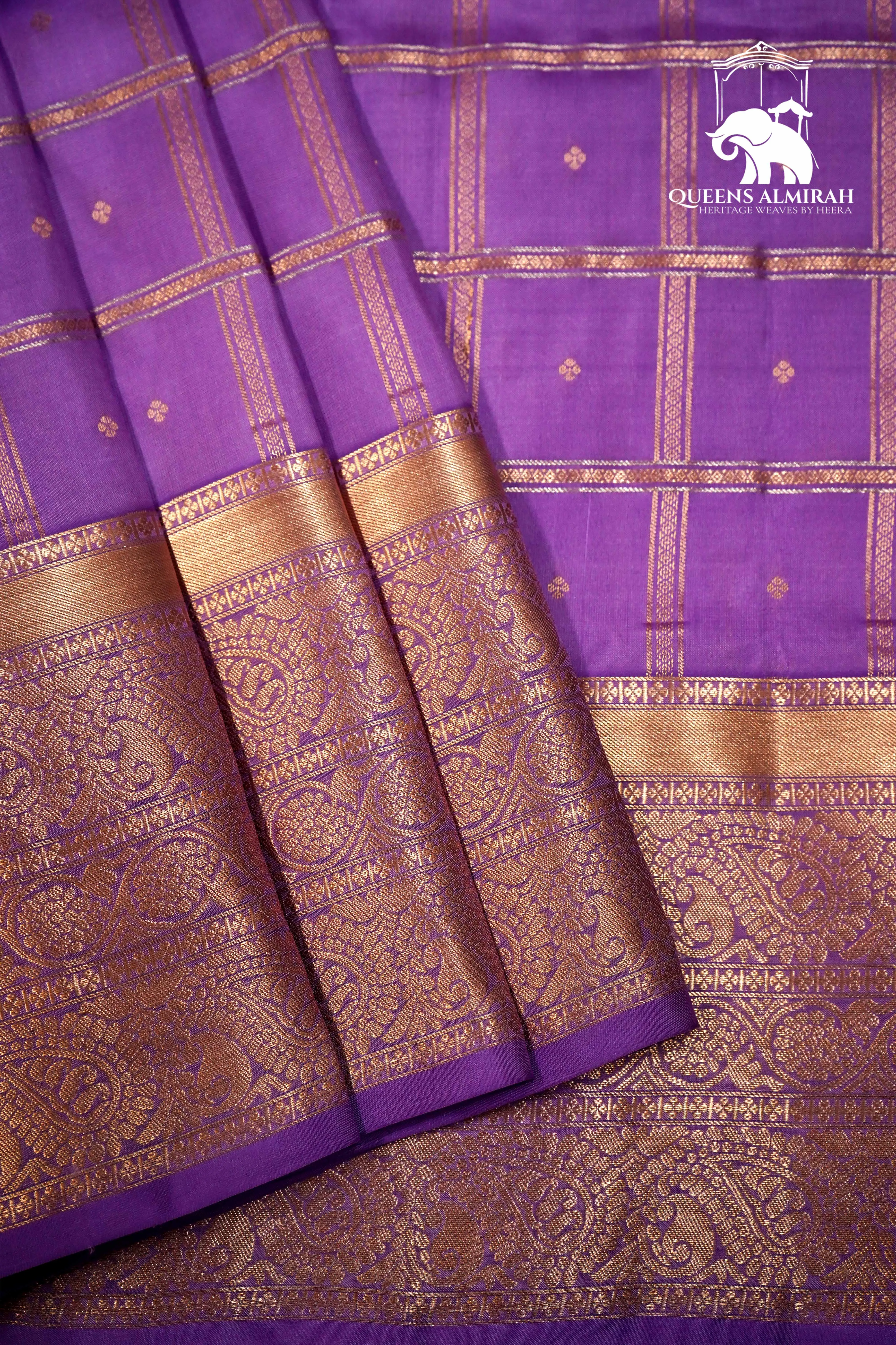 HEATHER PURPLE WITYH WOVEN BORDER SOFT SILK SAREE