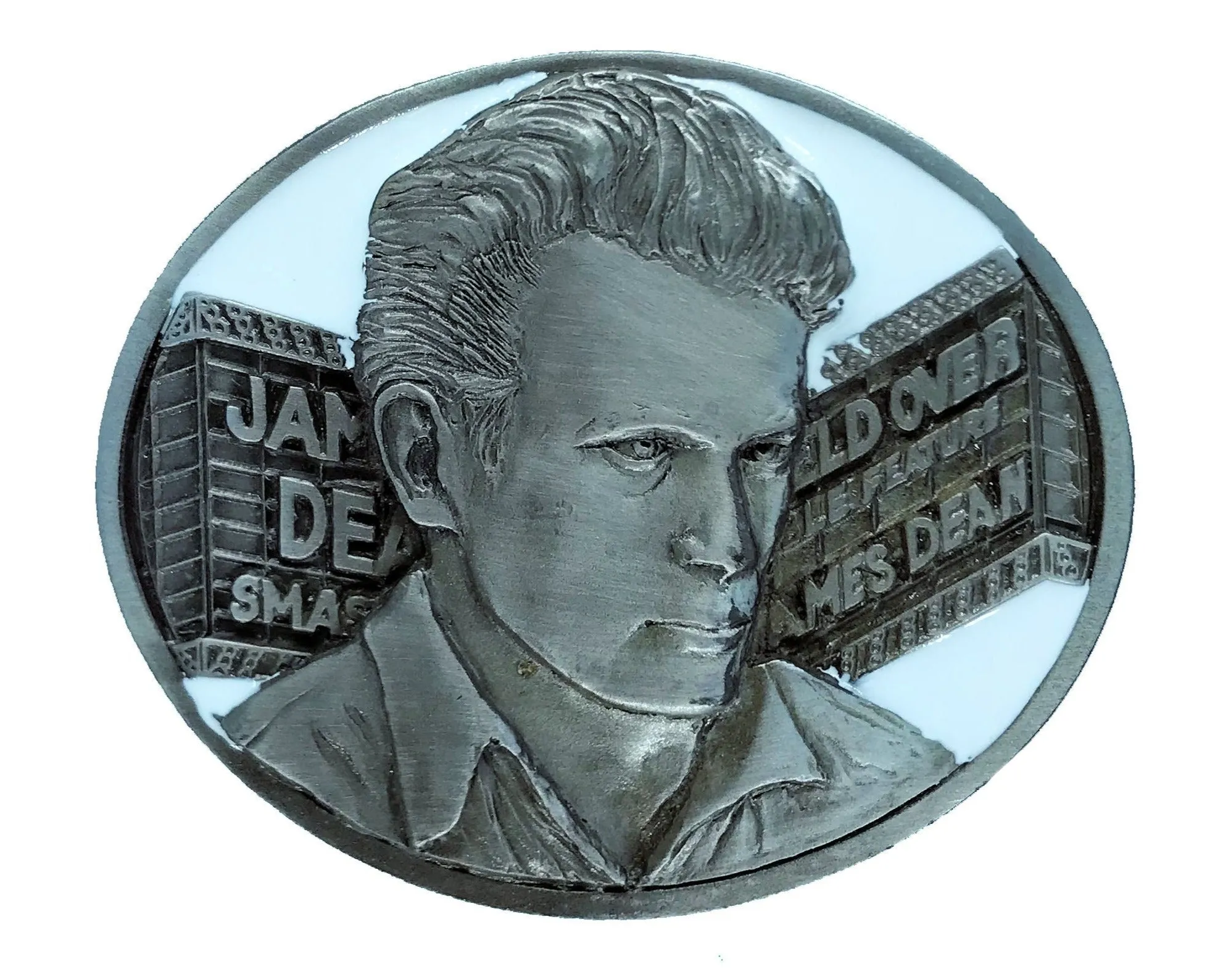 James Dean Marquee White Belt Buckle