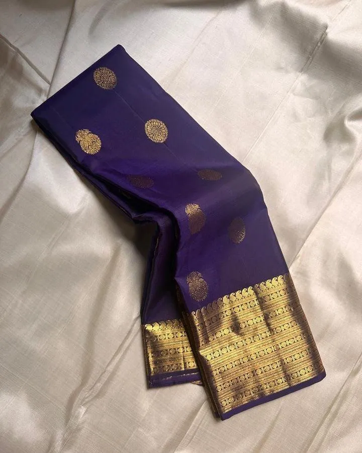 Jubilant Navy Blue Soft Silk Saree With Imaginative Blouse Piece