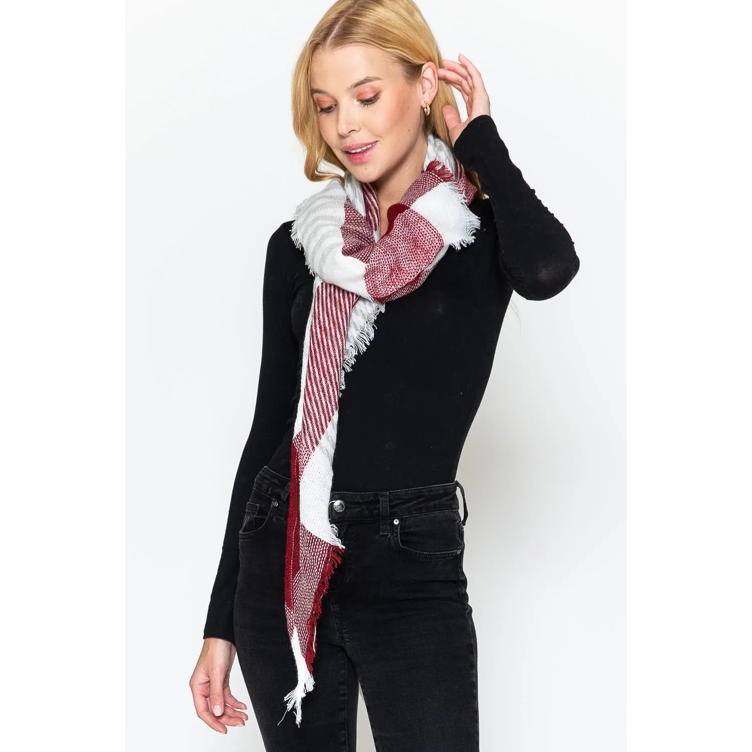 Justin & Taylor Plaid Triangle Scarf.