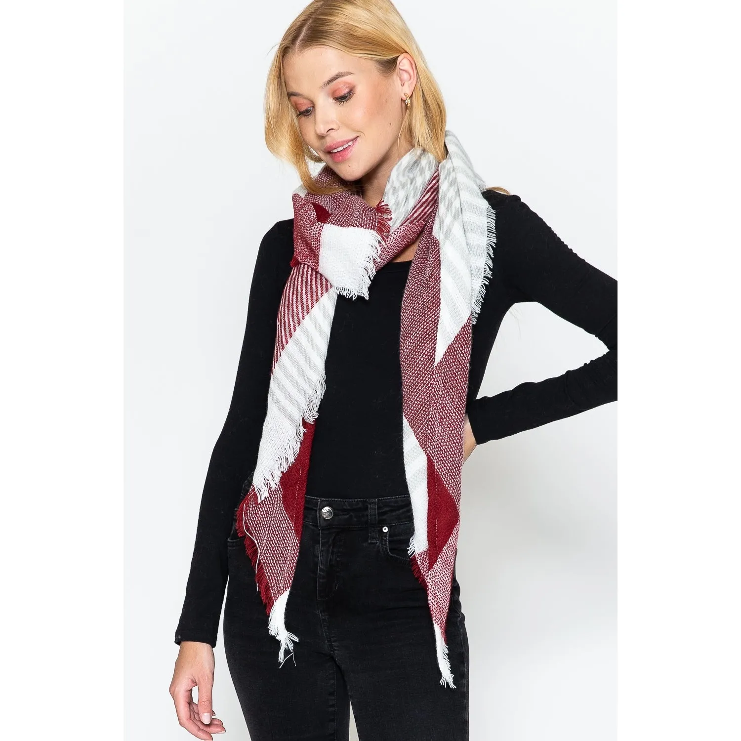 Justin & Taylor Plaid Triangle Scarf.