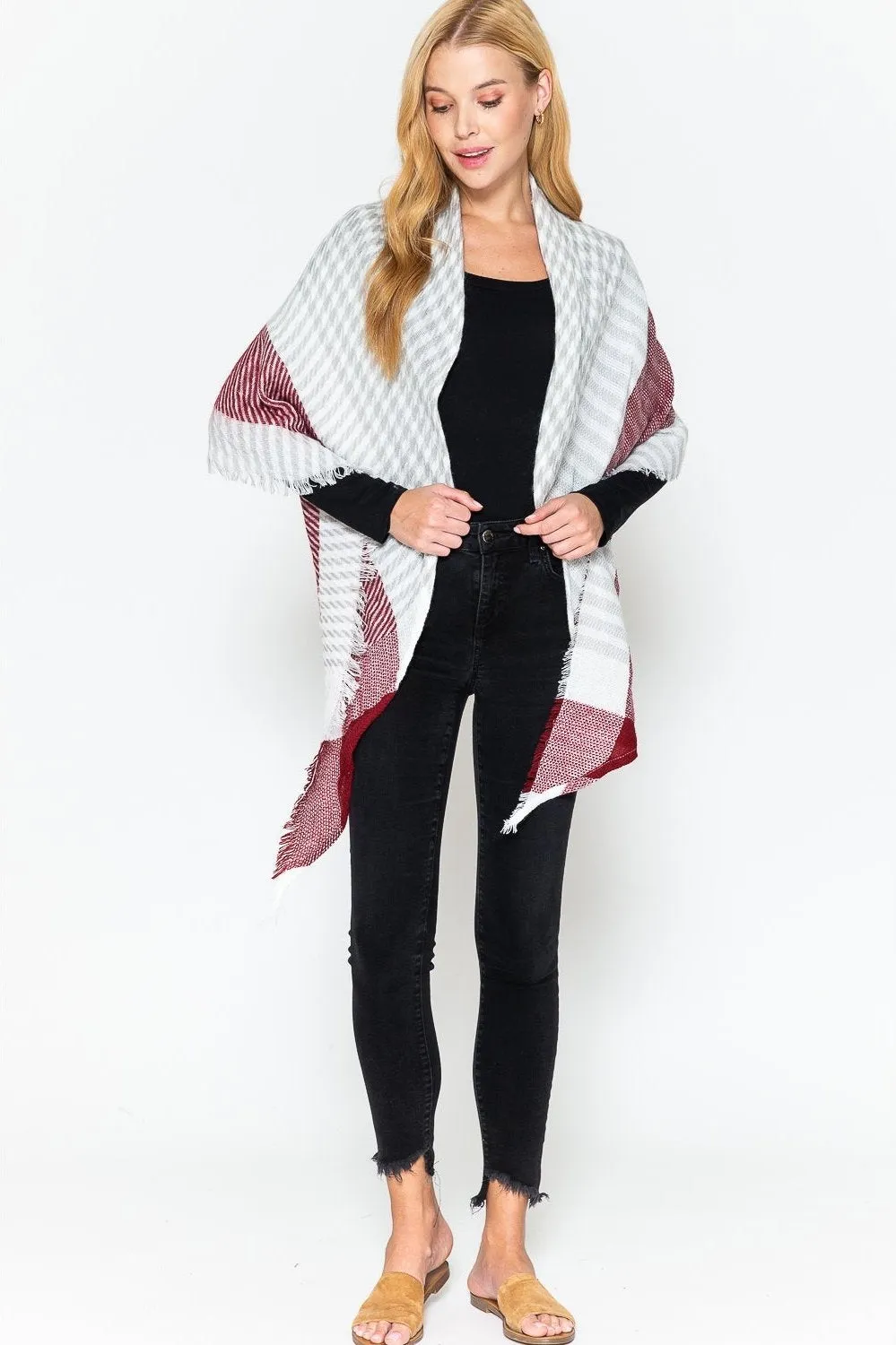 Justin & Taylor Plaid Triangle Scarf.