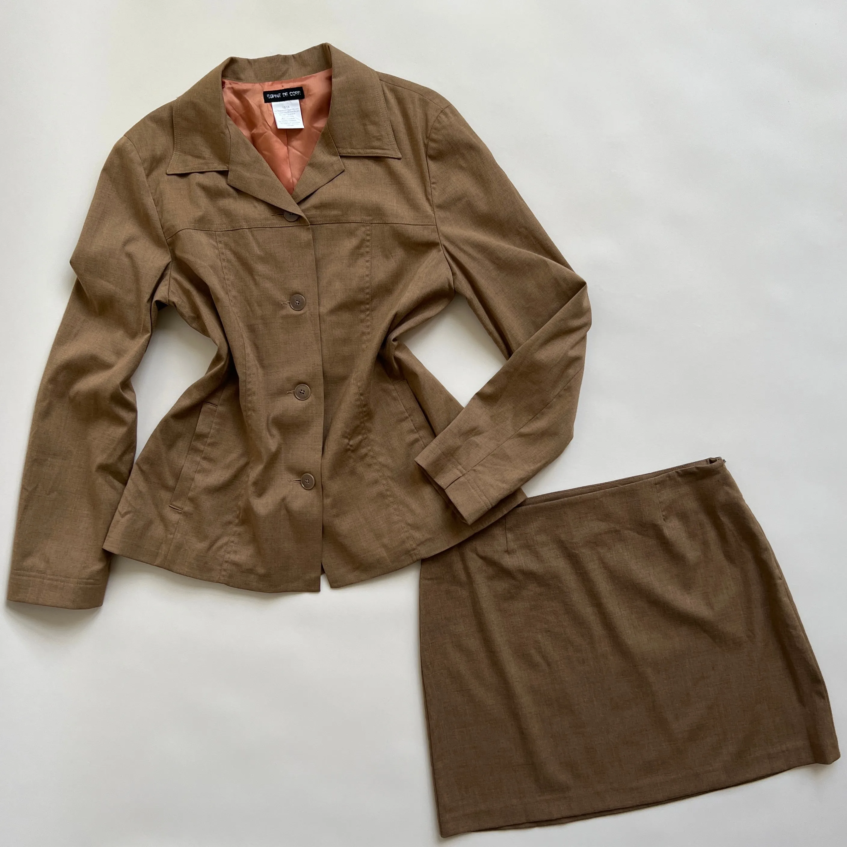 light brown skirt suit