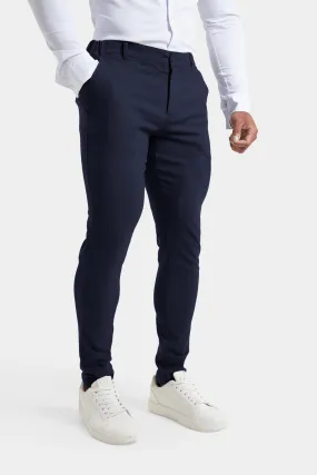 Linen-blend Trousers in Navy