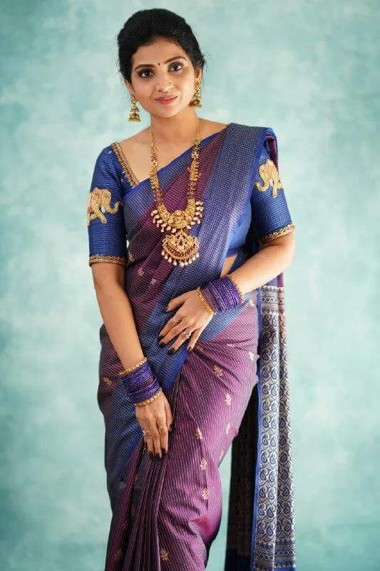 Majesty Purple Soft Silk Saree With Preferable Blouse Piece