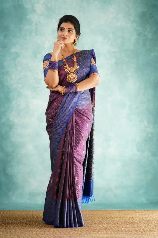 Majesty Purple Soft Silk Saree With Preferable Blouse Piece
