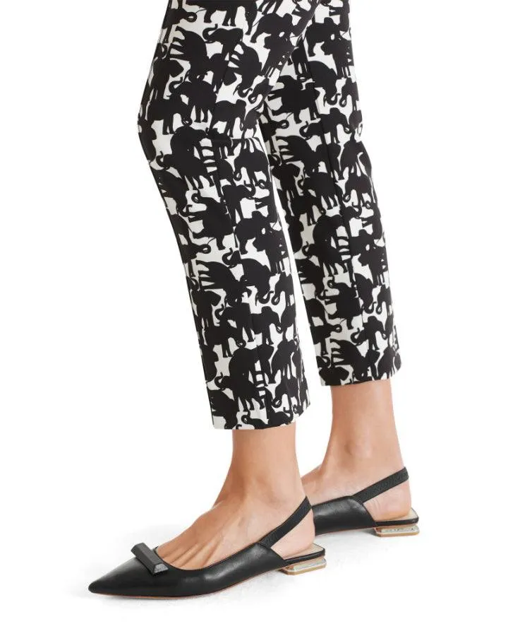 Marc Cain Elephant Print Cropped Pants