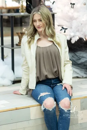 Megan Chiffon Tank (Mocha)