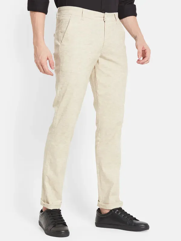 Men Khaki Casual Trouser