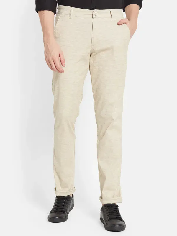 Men Khaki Casual Trouser