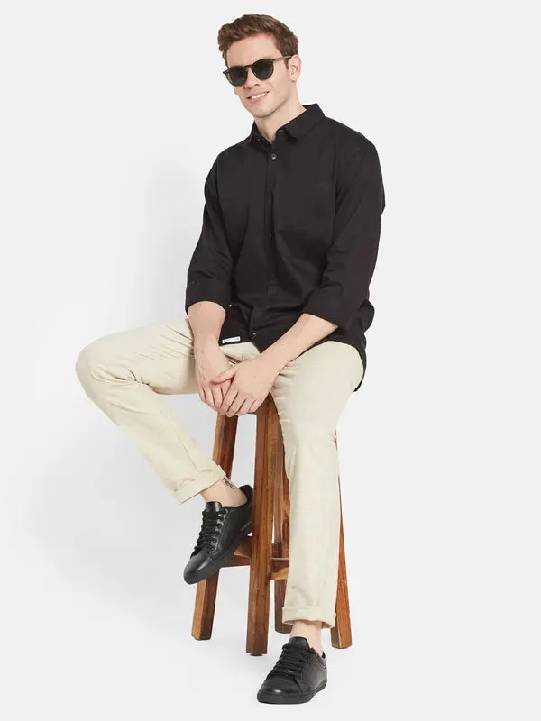 Men Khaki Casual Trouser
