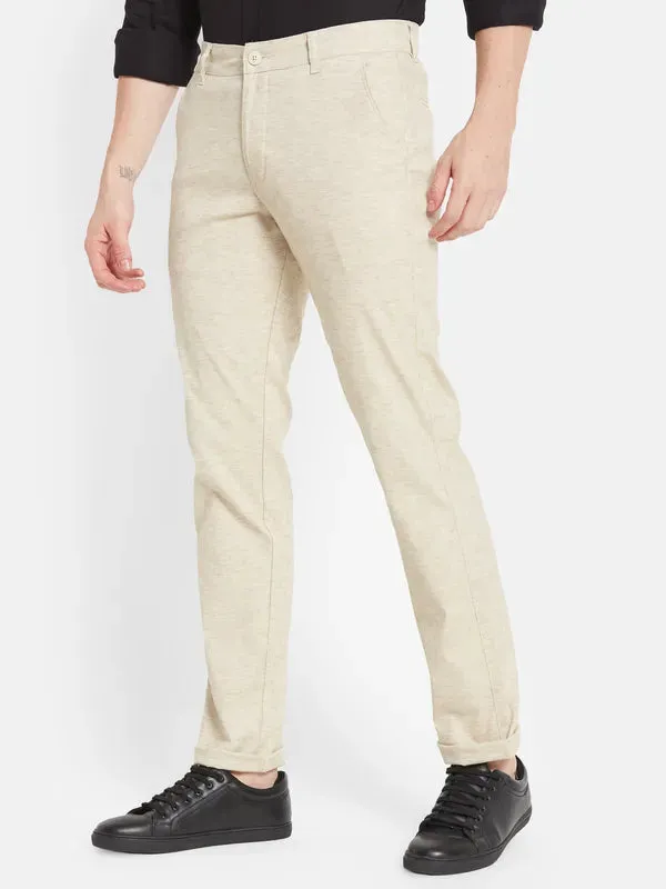 Men Khaki Casual Trouser