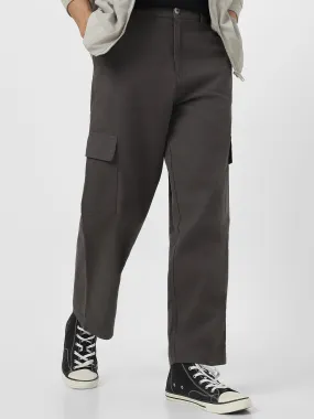 Men's Brown Loose Baggy Fit Solid Cargo Chino Pant with 6 Pockets Non-Stretchable