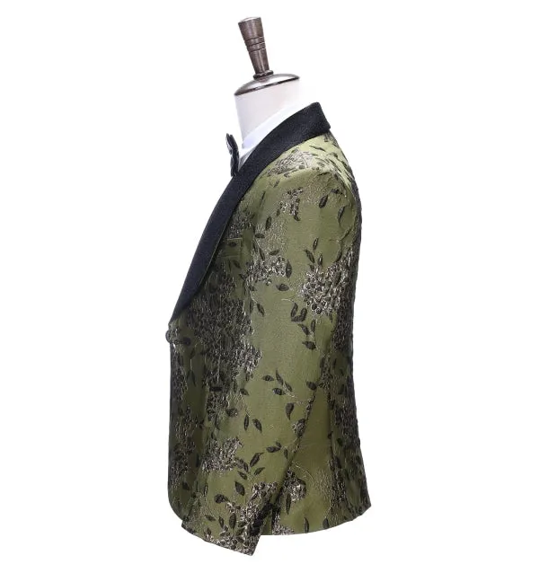 Men's Casual Patterned Shawl Lapel Blazer
