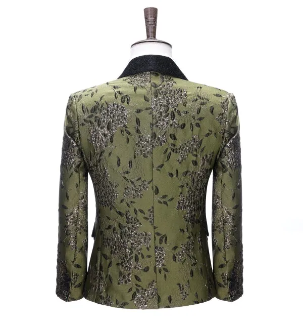 Men's Casual Patterned Shawl Lapel Blazer