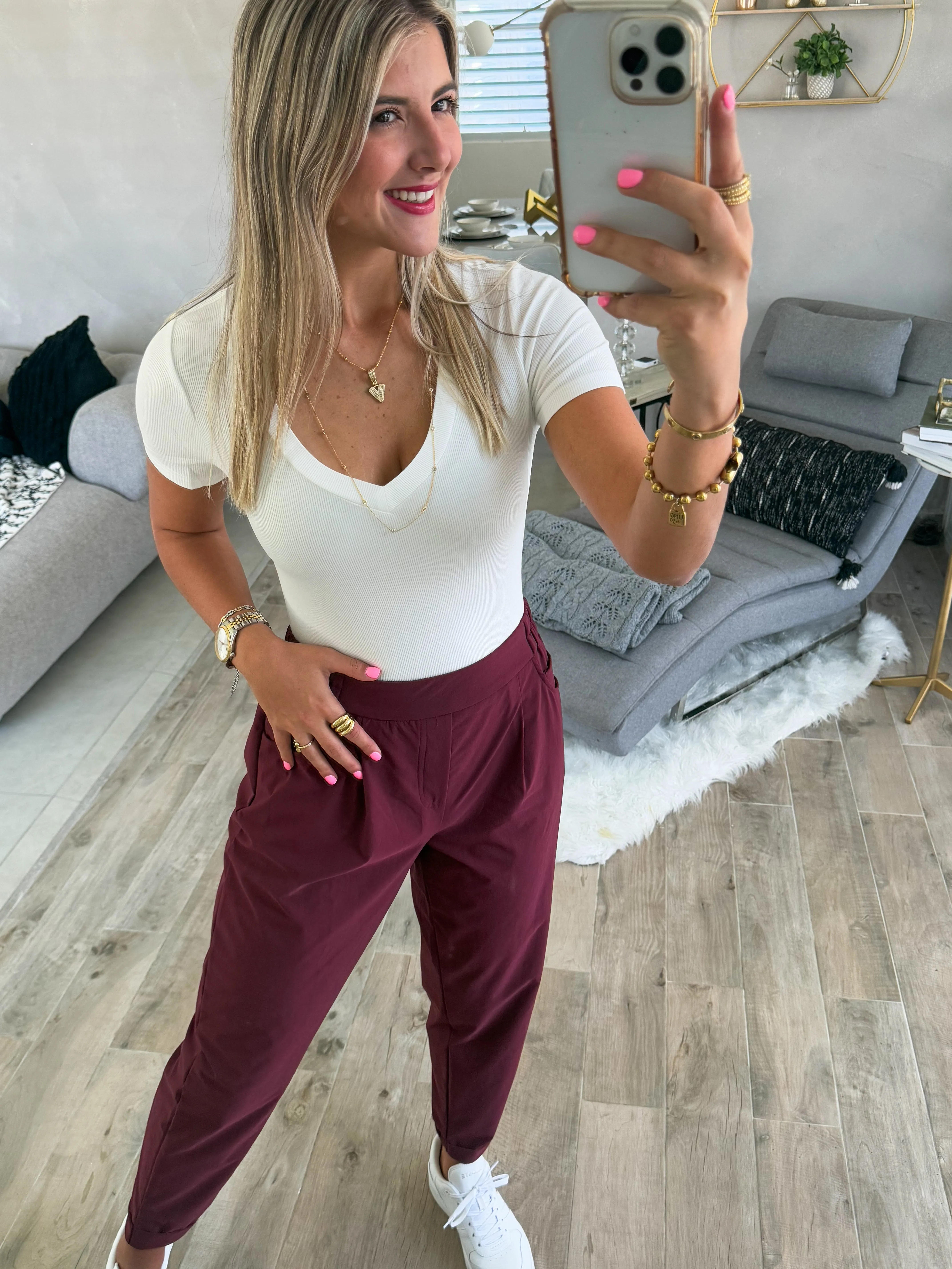 MERLOT STRETCHY PANTS
