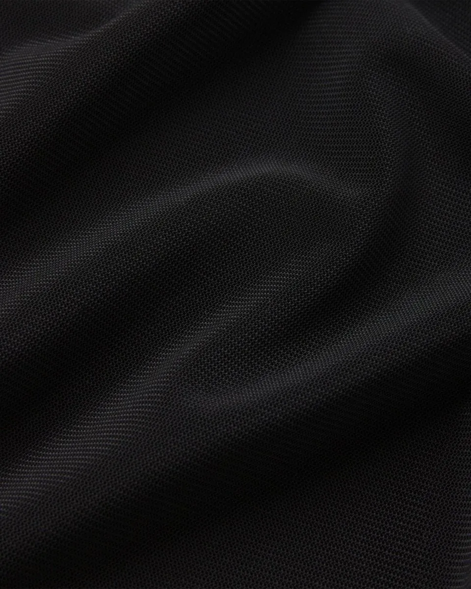 Mesh Stretch Cutout Foldover Pant | Black