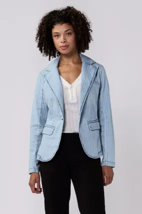 MINAH LONG SLEEVE BLAZER DENIM STRIPE