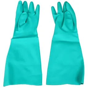 Nitrile Long-Sleeve Heavy Weight Unlined Gloves, Medium, Green