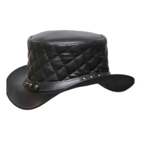 Premium Quilted Leather Top Hat