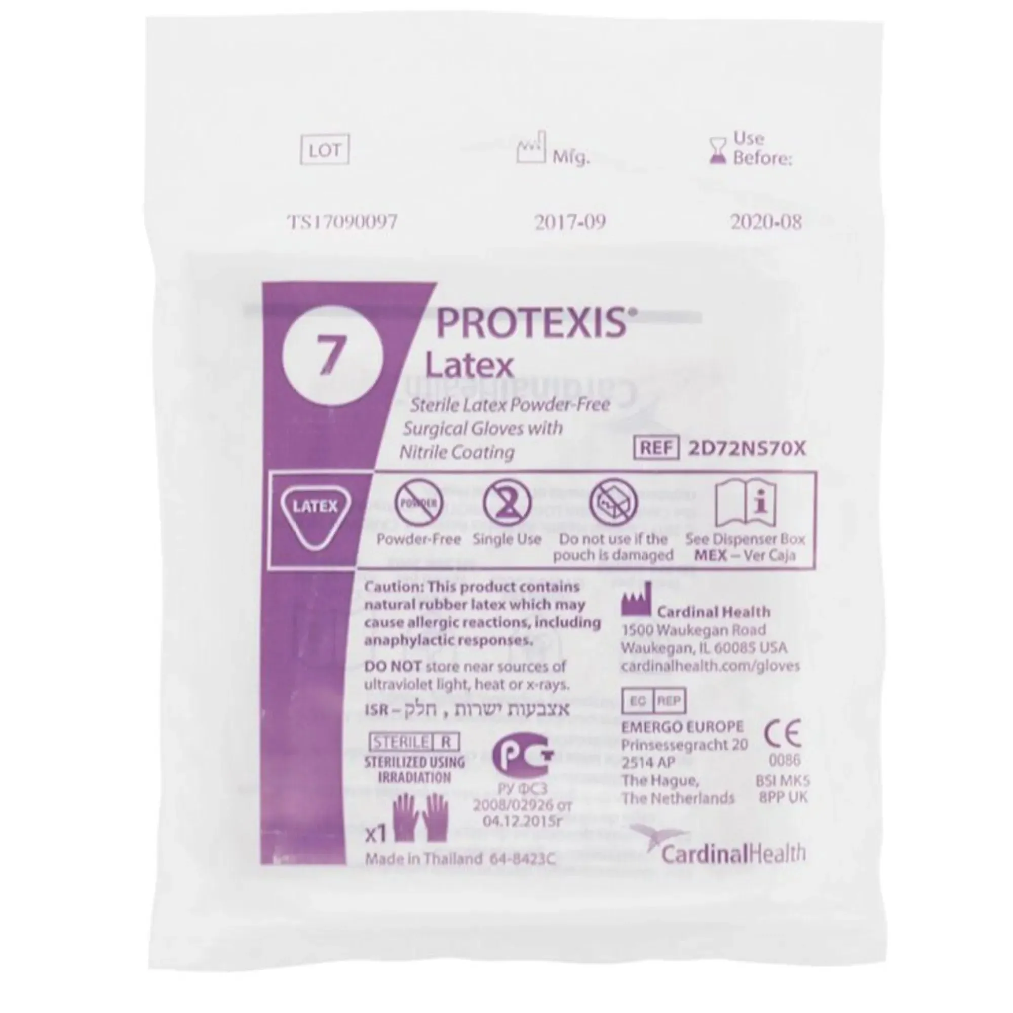 Protexis™ Latex Surgical Gloves with Nitrile Coating, Size 7, Light Brown