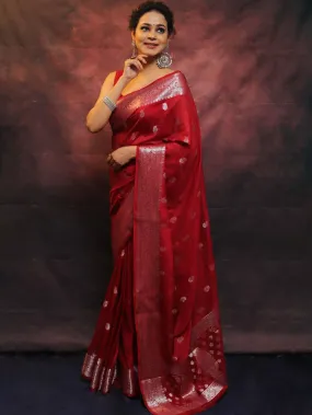 Radiant Red Soft Silk Saree With Resonant Blouse Piece